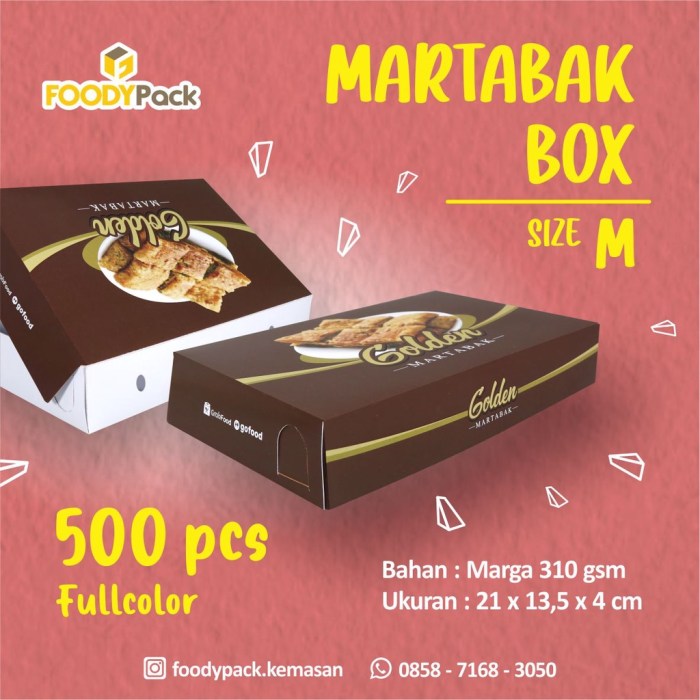 Contoh desain cetak bungkusan martabak