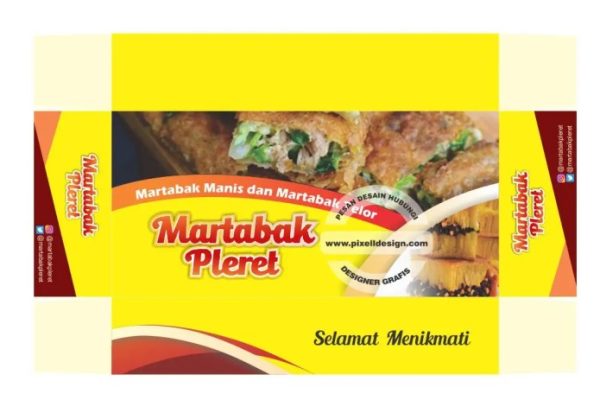 Contoh desain cetak bungkusan martabak